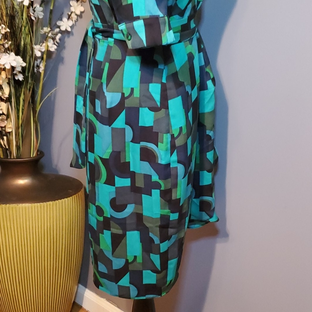 Adrianna Papell Draped Jersey Faux Wrap Dress Sz 8 - Picture 11 of 14
